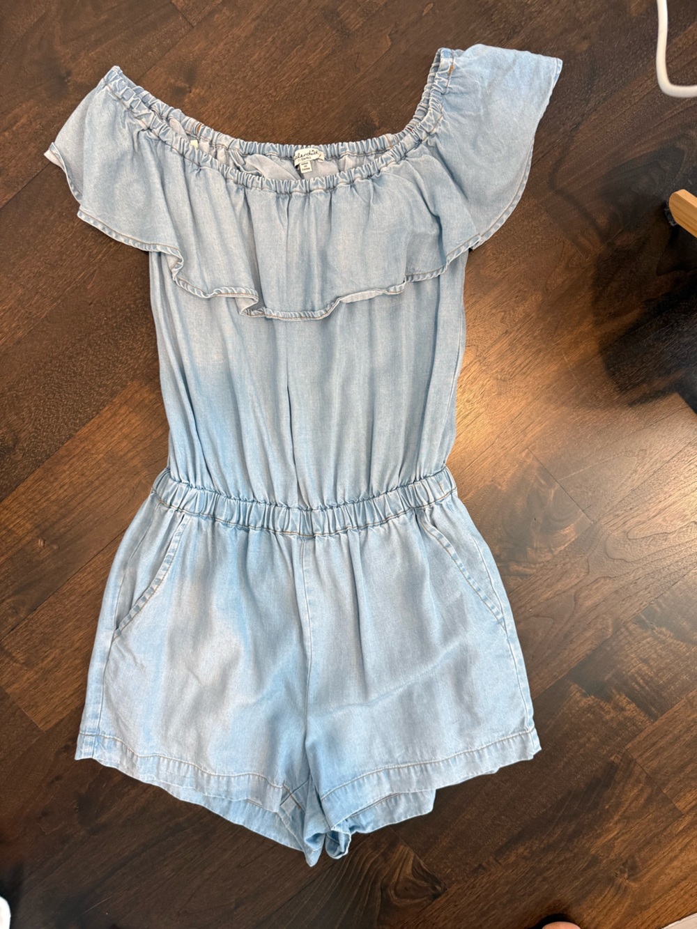 Splendid Light Blue Ruffle-Neck Tank Top - Picture 6 of 10